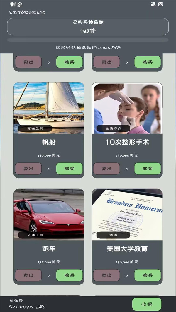 花掉所有的钱